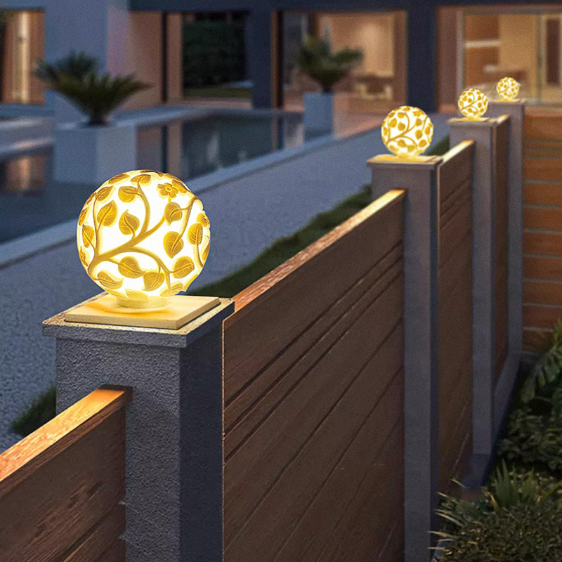 Solar Garden Light - Luzes de coluna para exterior, luzes