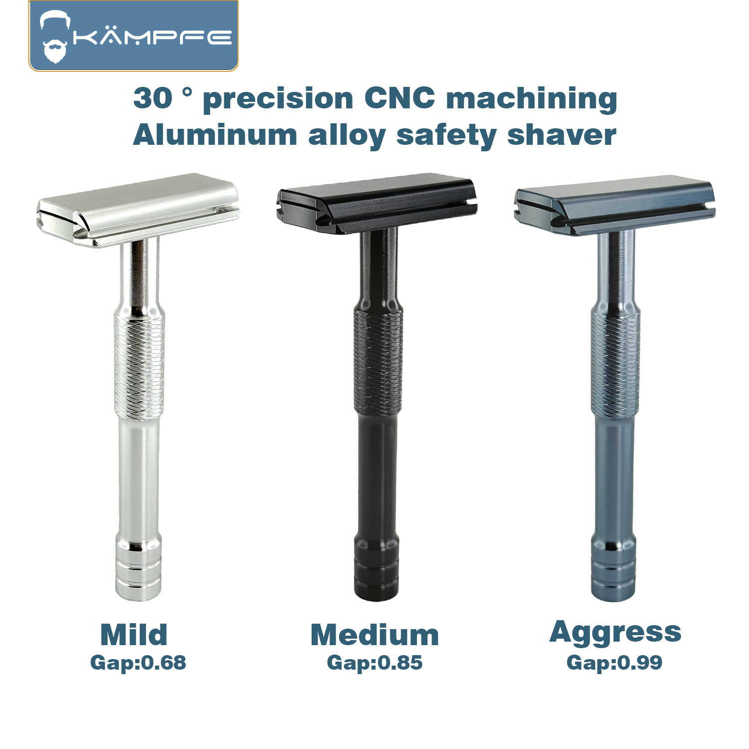 Safety Razor Handle - KAMPFE Navalha de Segurança Manual de