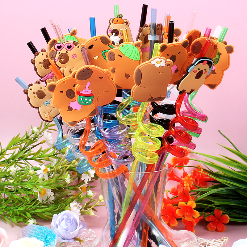 Reusable Straw - 12pçs canudos espirais reutilizáveis de capivara