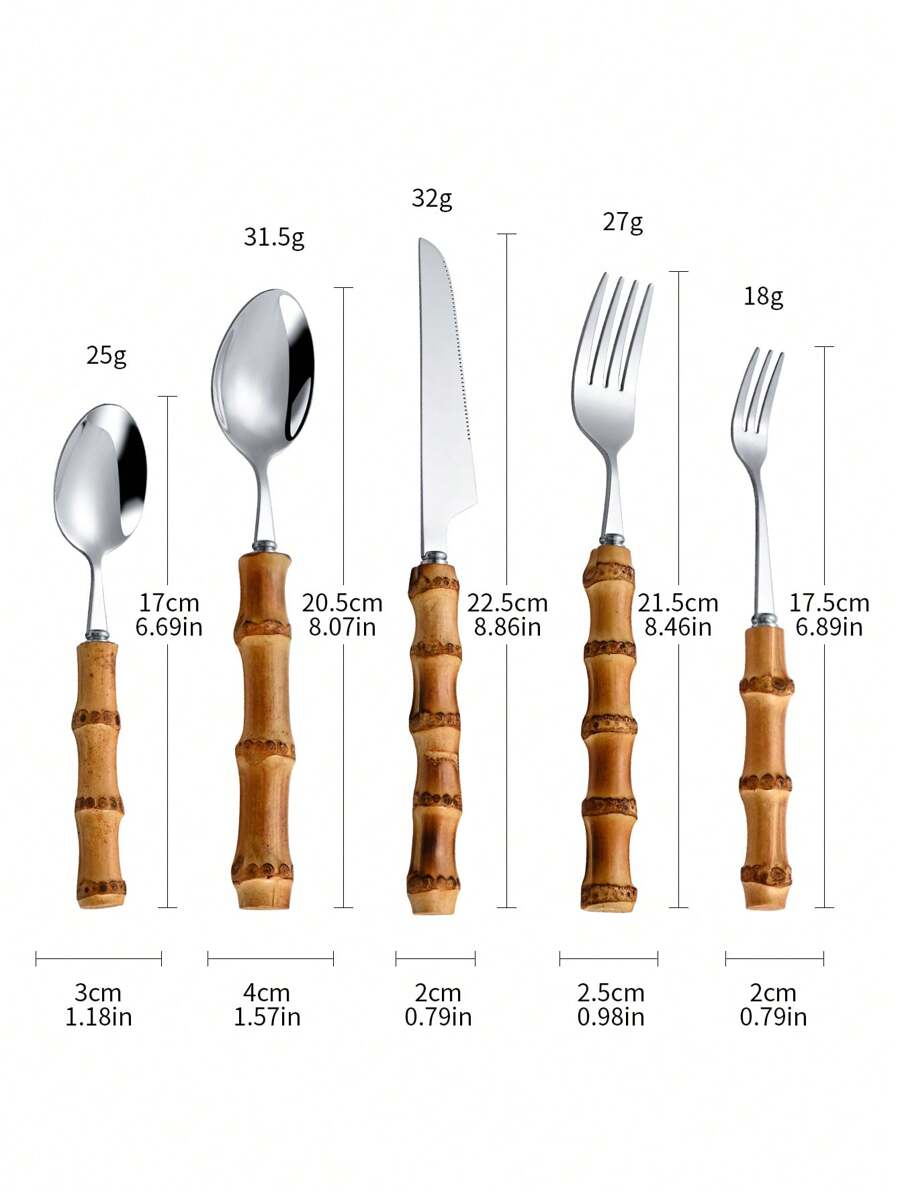 Conjunto de talheres de aço in - Bamboo Cutlery avaliação e preço