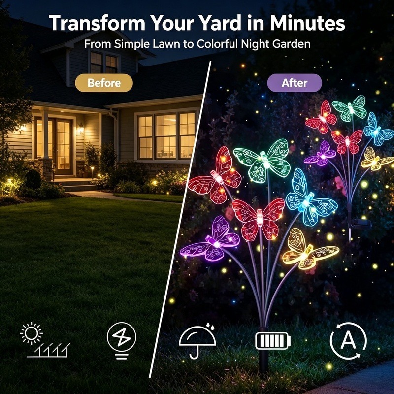 Luzes de Borboleta Alimentadas - Solar Garden Light avaliação e preço